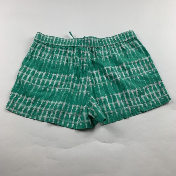 J.Crew Turquoise Tie Die Linen Blend Pull On Shorts M - Picture 4 of 4